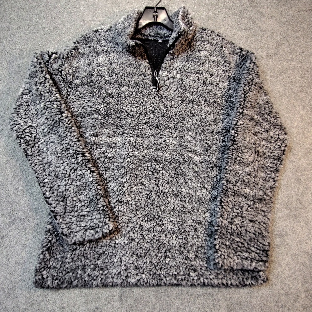 Weatherproof Fleece Pullover Women M 1/4 Zip Gray Soft Fluffy Good